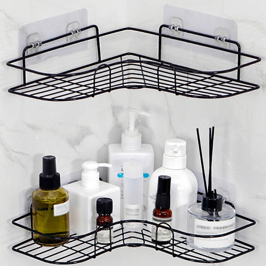 Heavy-Duty Cast Iron Corner Shelf – No-Drill Wall-Mounted Bathroom Shelf