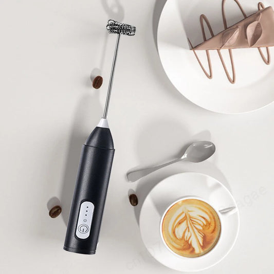 Wireless Electric Milk Frother – Rechargeable Handheld Mixer with Stainless Steel Beater (USB-C) for Coffee, Cappuccino & Cream