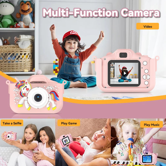 Kids Digital Camera 1080P HD – 2.0 Inch Children's Camera with Silicone Case | Photo, Video & Games – Perfect Christmas & Birthday Gift
