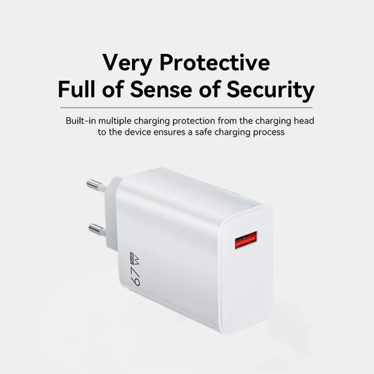 GaN Fast Charger – USB Quick Charge 3.0 with Type-C Cable for Xiaomi