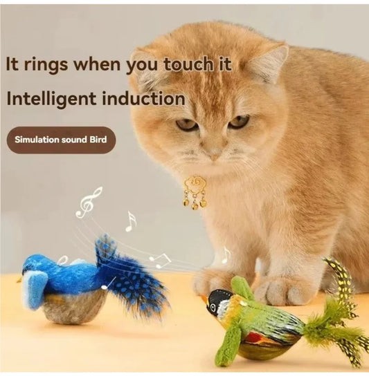 Interactive Cat Toy with Realistic Bird Sounds – Plush Catnip Toy for Indoor Cats