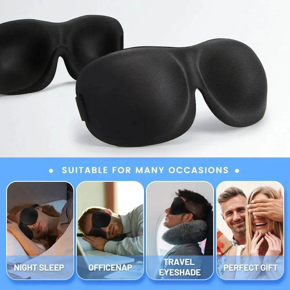 3D Sleep Mask with Memory Foam – Contoured Eye Mask for Complete Light Blocking