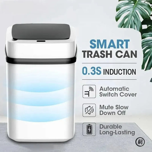 13L Smart Touch Trash Can – Automatic Kitchen & Bathroom Waste Bin