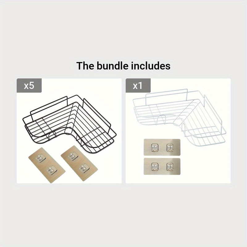 Heavy-Duty Cast Iron Corner Shelf – No-Drill Wall-Mounted Bathroom Shelf