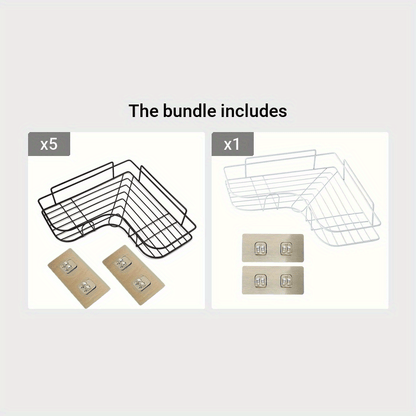 Heavy-Duty Cast Iron Corner Shelf – No-Drill Wall-Mounted Bathroom Shelf