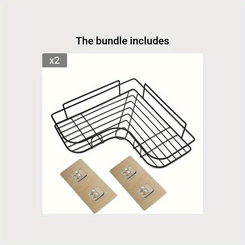 Heavy-Duty Cast Iron Corner Shelf – No-Drill Wall-Mounted Bathroom Shelf