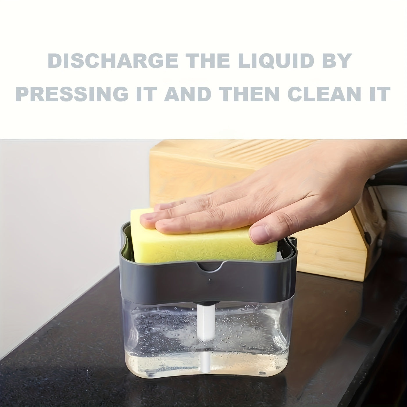 Modern Dish Soap Dispenser with Sponge Holder – 2-in-1 Kitchen Sink Organizer