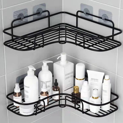 Heavy-Duty Cast Iron Corner Shelf – No-Drill Wall-Mounted Bathroom Shelf