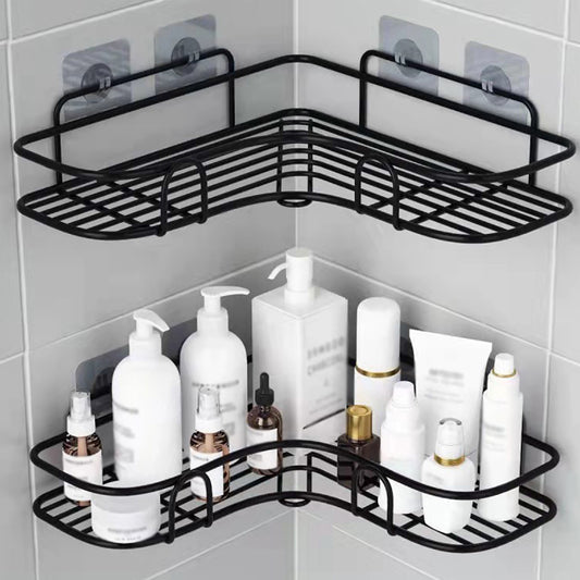 Heavy-Duty Cast Iron Corner Shelf – No-Drill Wall-Mounted Bathroom Shelf