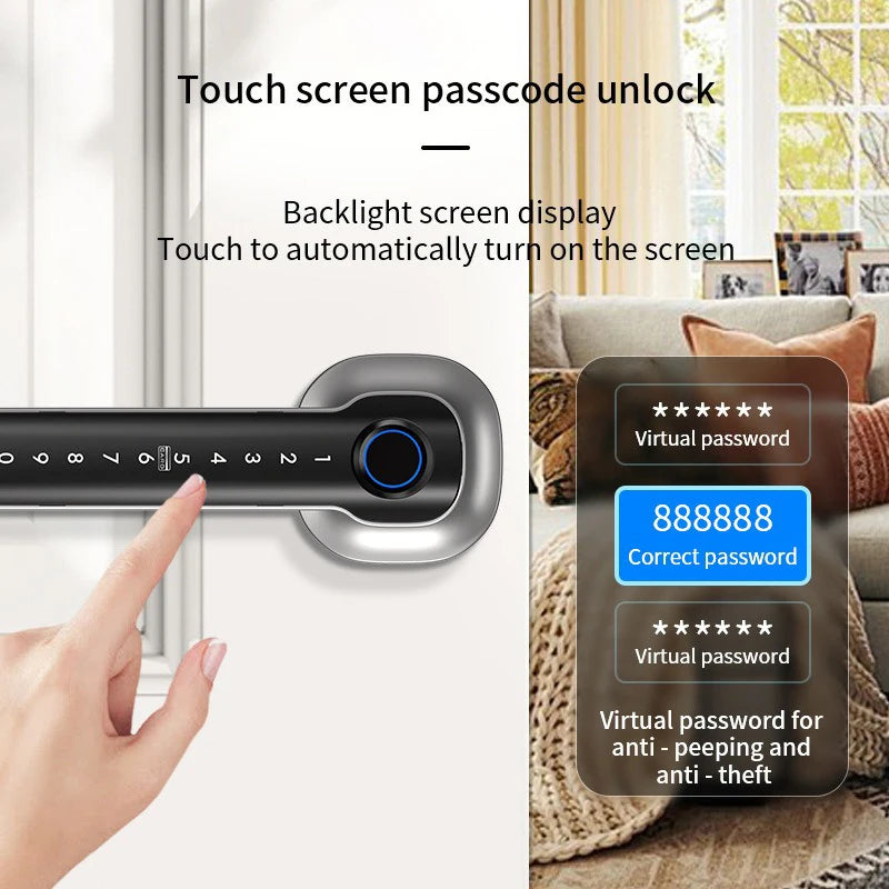 Smart Fingerprint Password Lock - Keyless Entry Lock for Bedroom, Garage, Hotel &amp; Living Room