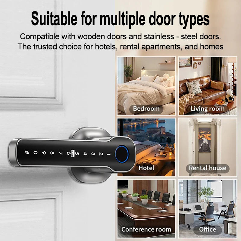 Smart Fingerprint Password Lock - Keyless Entry Lock for Bedroom, Garage, Hotel &amp; Living Room