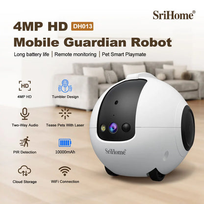 HD WiFi Pet Camera Robot 360° – Interactive 1080P Camera with 2-Way Audio &amp; App Control