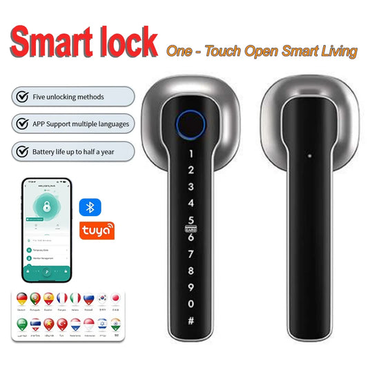Smart Fingerprint Password Lock - Keyless Entry Lock for Bedroom, Garage, Hotel &amp; Living Room