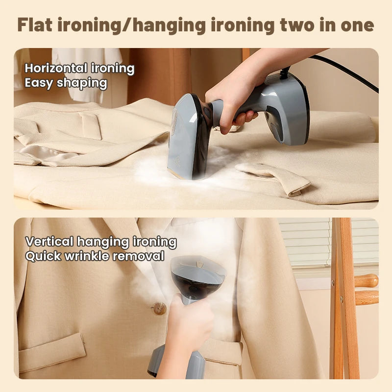 Handheld Clothes Steamer 1500W – Foldable Fast Steamer with EU Plug for Home & Travel