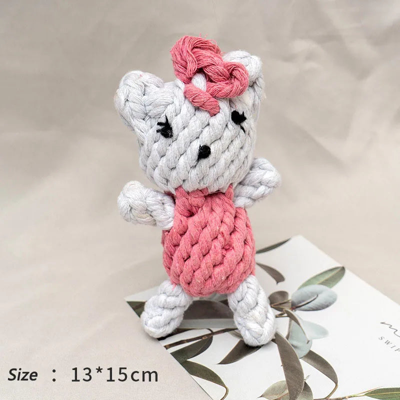 Bite-Resistant Dog Rope Chew Toy – Dental Cleaning Ball for Small Dogs &amp; Puppies