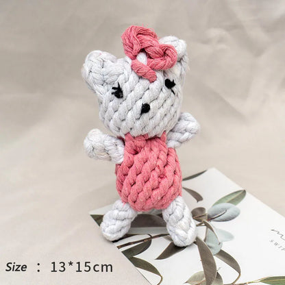 Bite-Resistant Dog Rope Chew Toy – Dental Cleaning Ball for Small Dogs &amp; Puppies