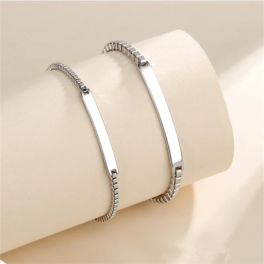 Sterling Silver 925 Couple Bracelets – Matching Valentine's Day Gift