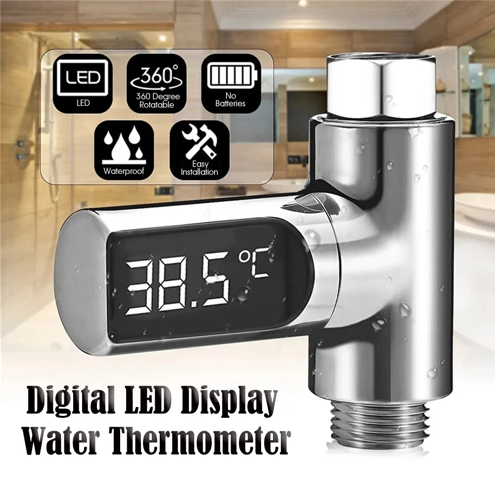 LED Digital Shower Temperature Display – Real-Time Water Thermometer for Bathroom Safety