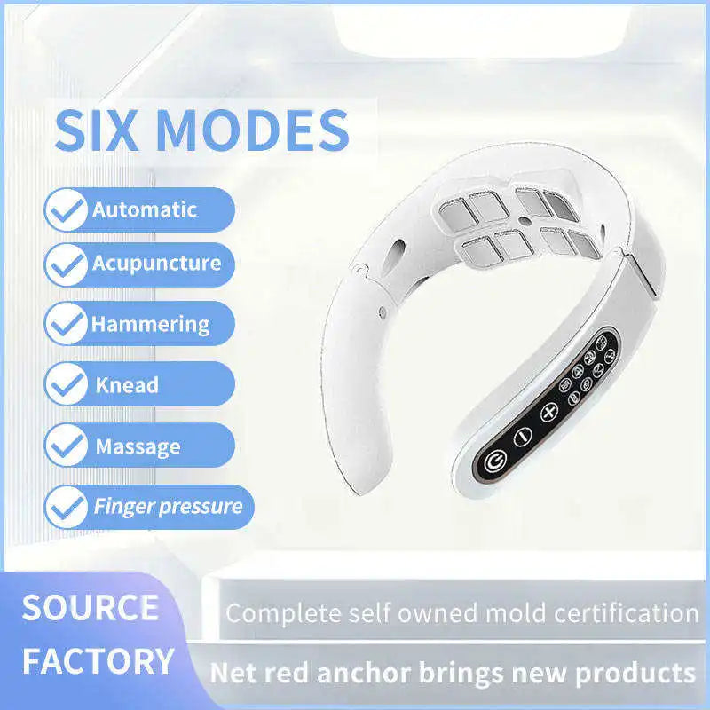 Electric Neck Massager – EMS, Vibration &amp; Heat Therapy | Home, Travel &amp; Office