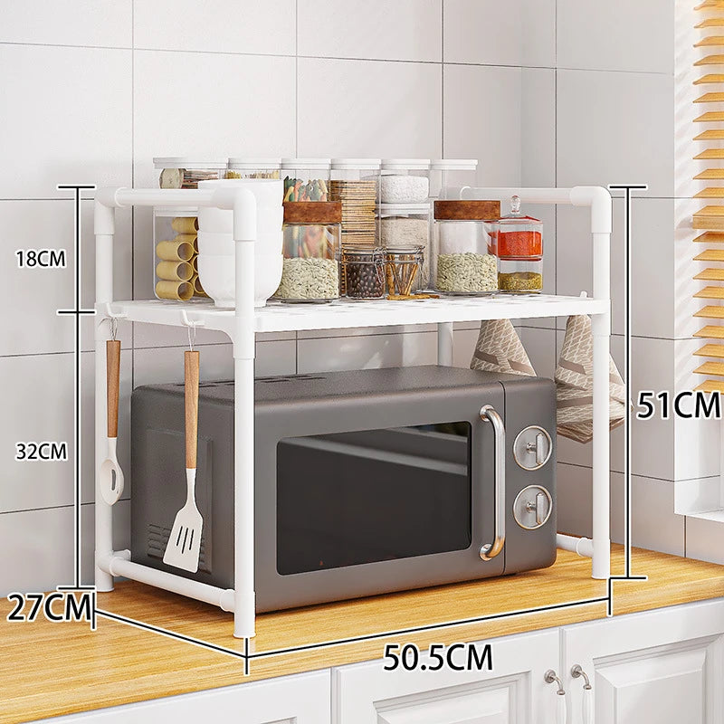 Multi-Layer Kitchen Storage Rack – Microwave Shelf & Countertop Organizer