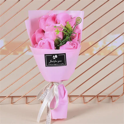 Rose Soap Flower Bouquet (3/6/9 Heads) – Valentine's Day Gift & Decor