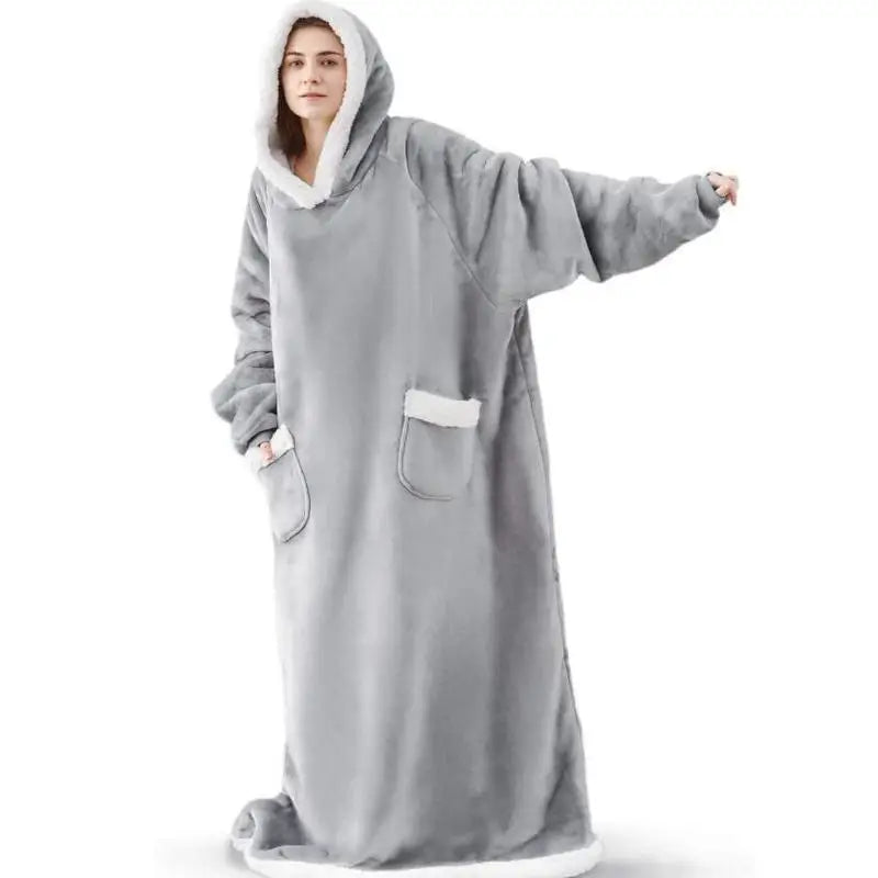 Hooded Wearable Blanket - Soft Flannel Loungewear