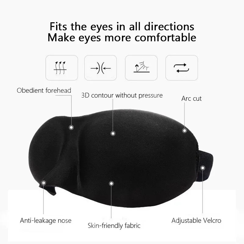 Lightweight 3D Sleep Mask – Soft Contoured Eye Shade for Travel &amp; Rest