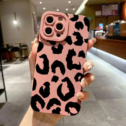 Leopard Camera Lens Protector Phone Case – Stylish Cover for iPhone 17, 16, 15, 14, 13