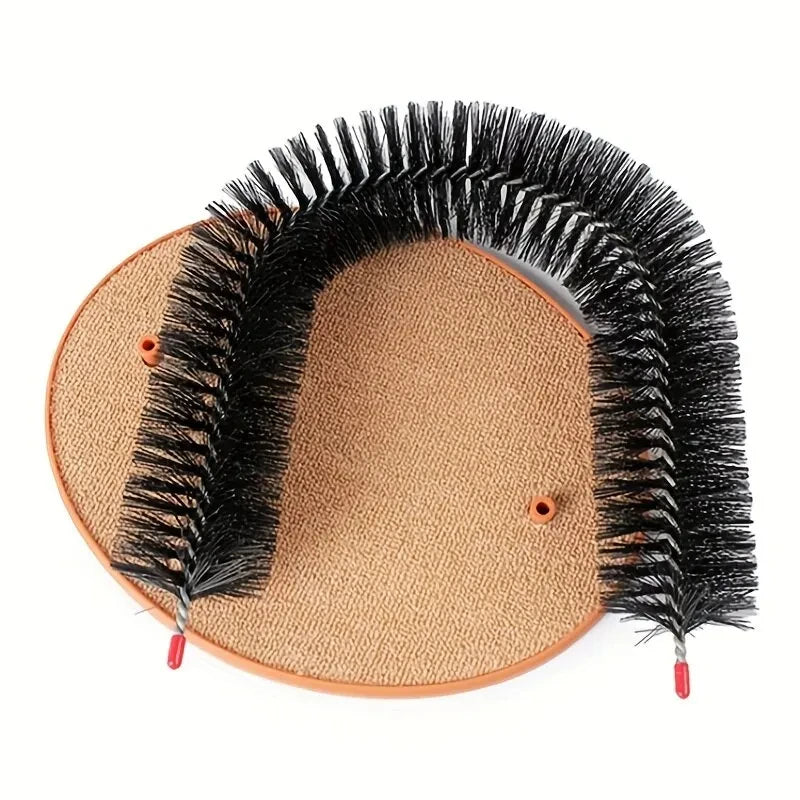 Cat Self-Grooming Arch – Massage Brush with Scratching Pad for Interactive Play