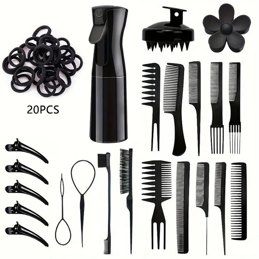 Hair Brush Set with Spray Bottle – Detangling Brush for Curly Hair | Scalp Massage