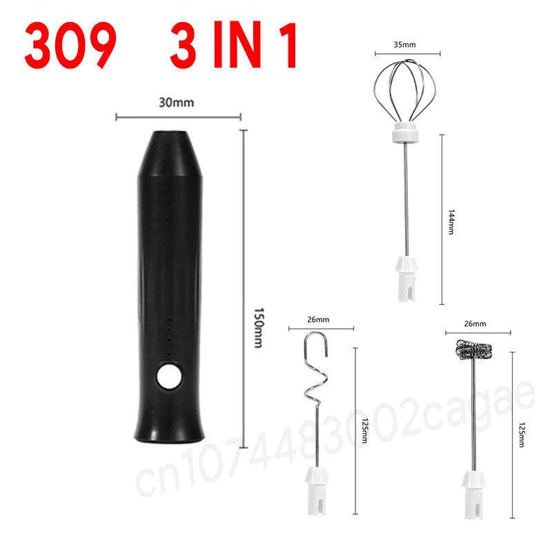 Wireless Electric Milk Frother – Rechargeable Handheld Mixer with Stainless Steel Beater (USB-C) for Coffee, Cappuccino & Cream