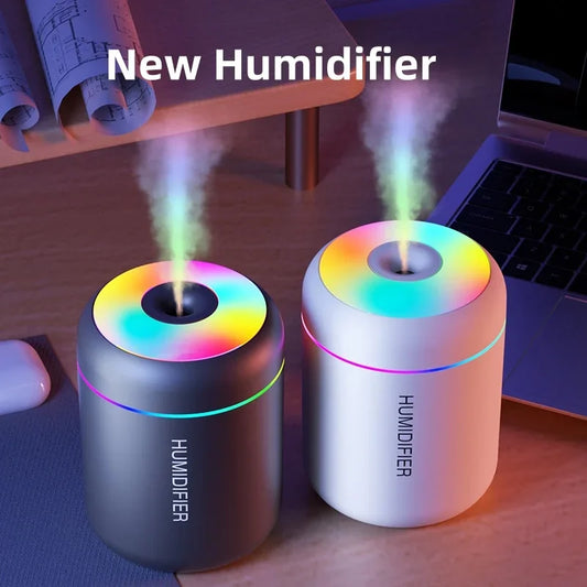Mini USB Air Humidifier 180ML – Portable Aroma Diffuser with LED Lights for Car, Home &amp; Bedroom