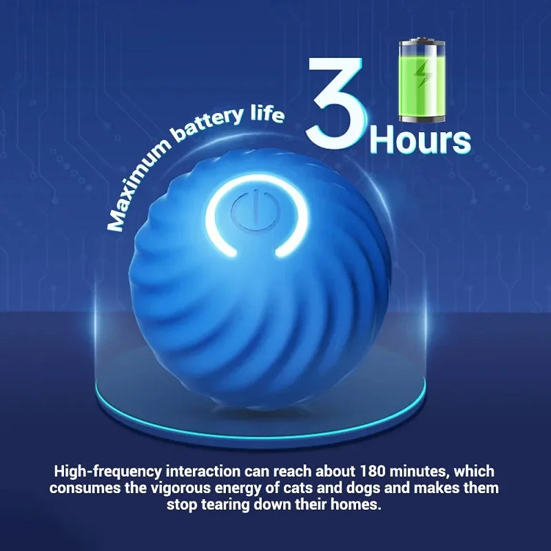Smart Interactive Dog Ball – USB Rechargeable Auto-Rolling Toy for Puppies & Dogs