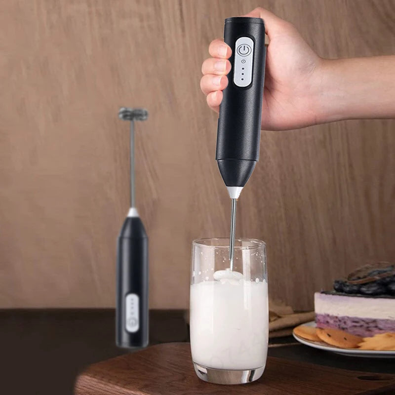 Wireless Electric Milk Frother – Rechargeable Handheld Mixer with Stainless Steel Beater (USB-C) for Coffee, Cappuccino & Cream