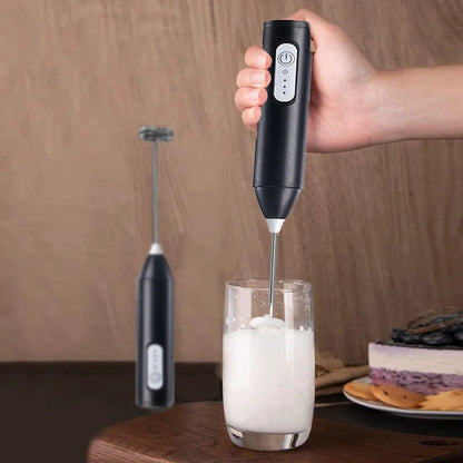 Wireless Electric Milk Frother – Rechargeable Handheld Mixer with Stainless Steel Beater (USB-C) for Coffee, Cappuccino &amp; Cream