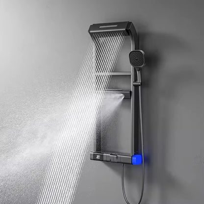 360° Thermostatic Shower Panel – LED Digital Display with Piano Keys &amp; Multiple Spray Patterns