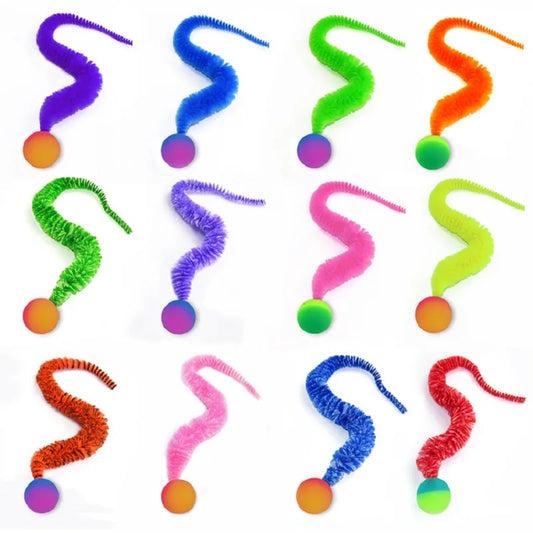 Interactive Cat Worm Toy – Colorful Bouncing Caterpillar for Indoor Play &amp; Puzzle Fun