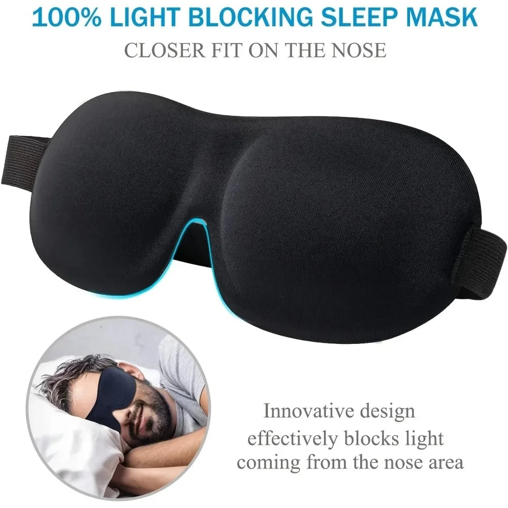 3D Sleep Mask with Memory Foam – Contoured Eye Mask for Complete Light Blocking