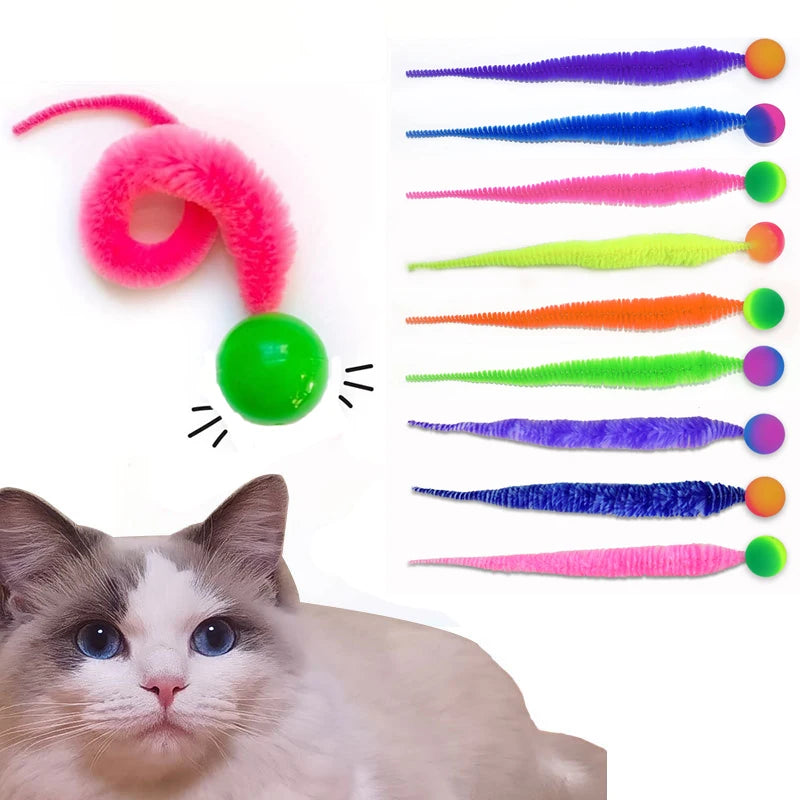 Interactive Cat Worm Toy – Colorful Bouncing Caterpillar for Indoor Play & Puzzle Fun
