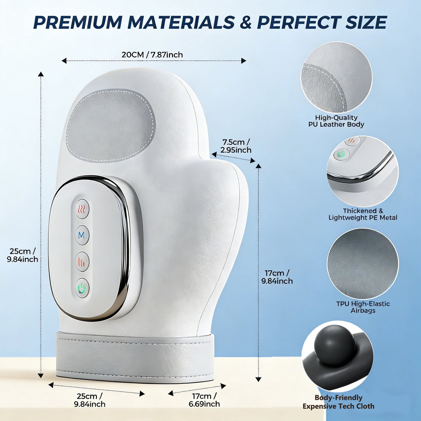 Airbag Compression Hand Massager - Rechargeable Palm &amp; Finger Relief