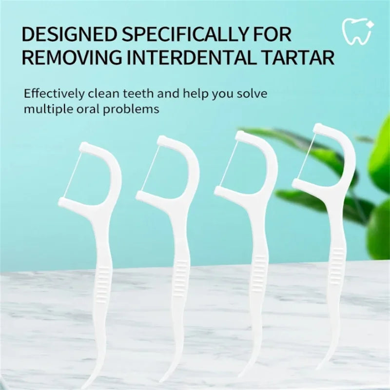 Portable Dental Floss Sticks – 50 Pcs Disposable Floss Picks | Oral Care