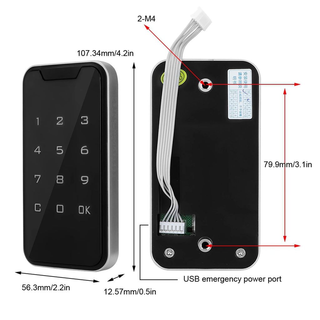 Smart Password Lock - Electronic Touchscreen Lock for Sauna, Gym & Cabinet Drawers