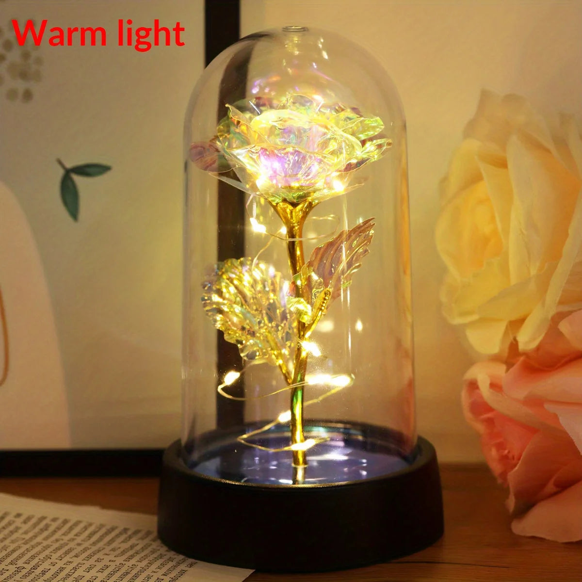 Colorful LED Rose Night Light – Romantic Gift for Valentine's Day