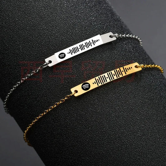 Personalized Spotify Code Music Bracelet – Custom Song Engraving | Valentine's Day Gift