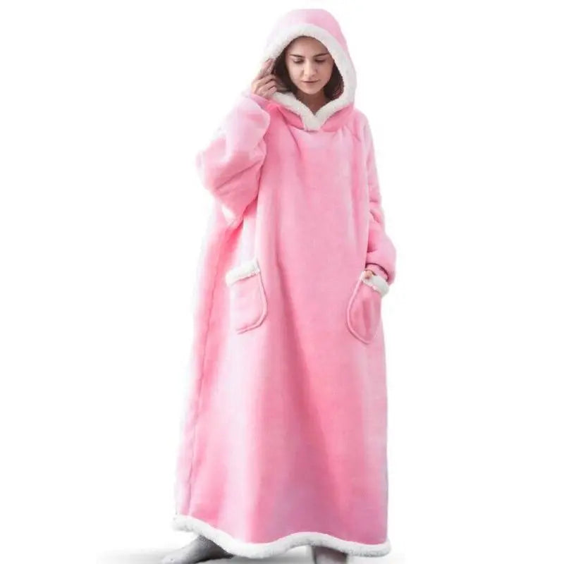Hooded Wearable Blanket - Soft Flannel Loungewear