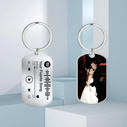 Custom Spotify Code Music Keyring – Personalized Photo & Song Gift