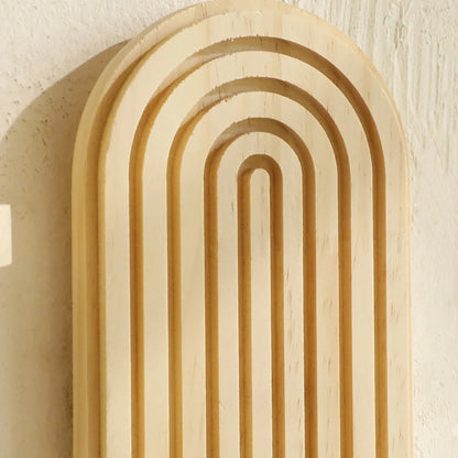 Boho Wooden Wall Shelf – Geometric Design for Plants &amp; Decoration | Natural finish