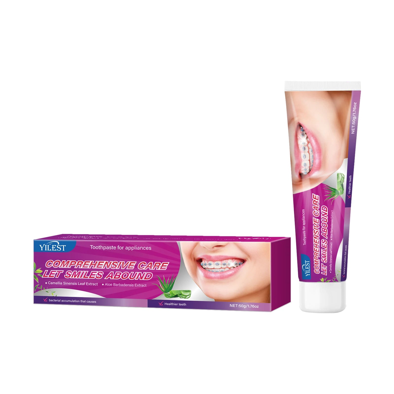 Toothpaste for Braces & Aligners – Gentle Whitening Formula 50g | Removes Stains