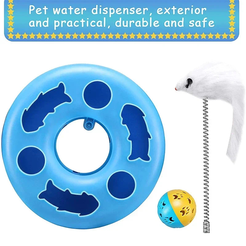 Interactive Cat Track Toy with Catnip – Roller Ball & Feather Teaser for Indoor Cats