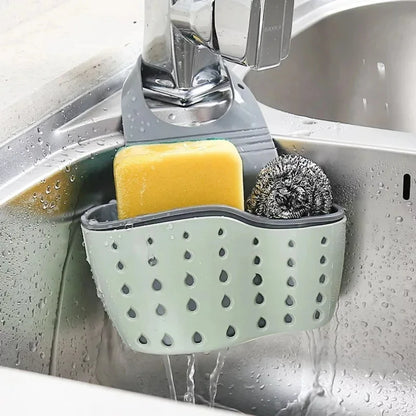 Adjustable Hanging Sink Caddy – Drain Basket for Soap &amp; Sponge Storage